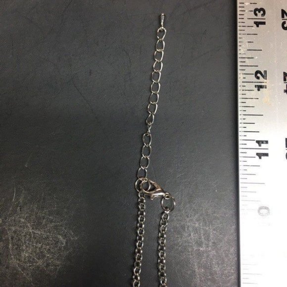 Purple Triple Statement Necklace Faceted Marbled Silver Chain Retro BoHo - Picture 8 of 8